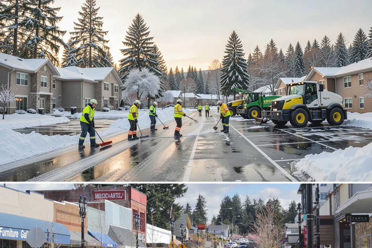 Utility Access Clearing in Bothell, King County, WA - Maintained after each snowfall throughout the winter season so critical access is never blocked.