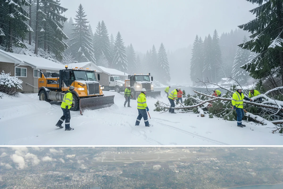 Utility Access Clearing in Burien, King County, WA - Maintained after each snowfall throughout the winter season so critical access is never blocked.