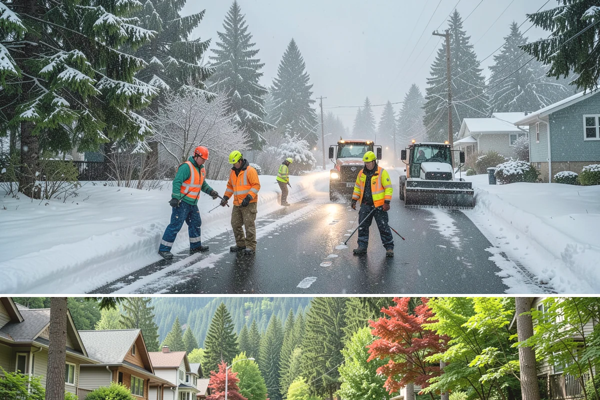 Utility Access Clearing in Darrington, Snohomish County, WA - Maintained after each snowfall throughout the winter season so critical access is never blocked.