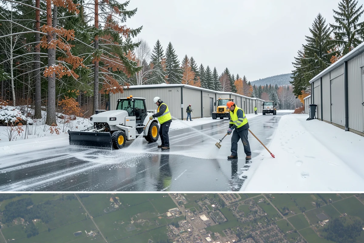 Utility Access Clearing in Enumclaw, King County, WA - Maintained after each snowfall throughout the winter season so critical access is never blocked.