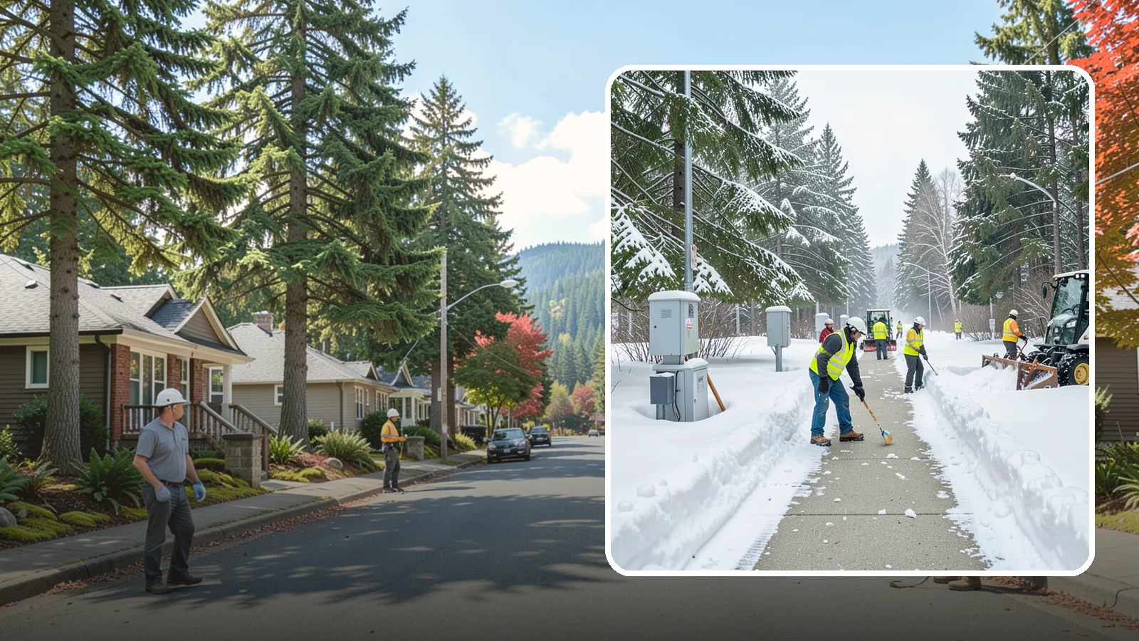 Utility Access Clearing in Hunts Point, King County, WA - We clear snow from utility panels, meters, shutoffs, and vaults so crews can reach critical systems in any Western Washington...
