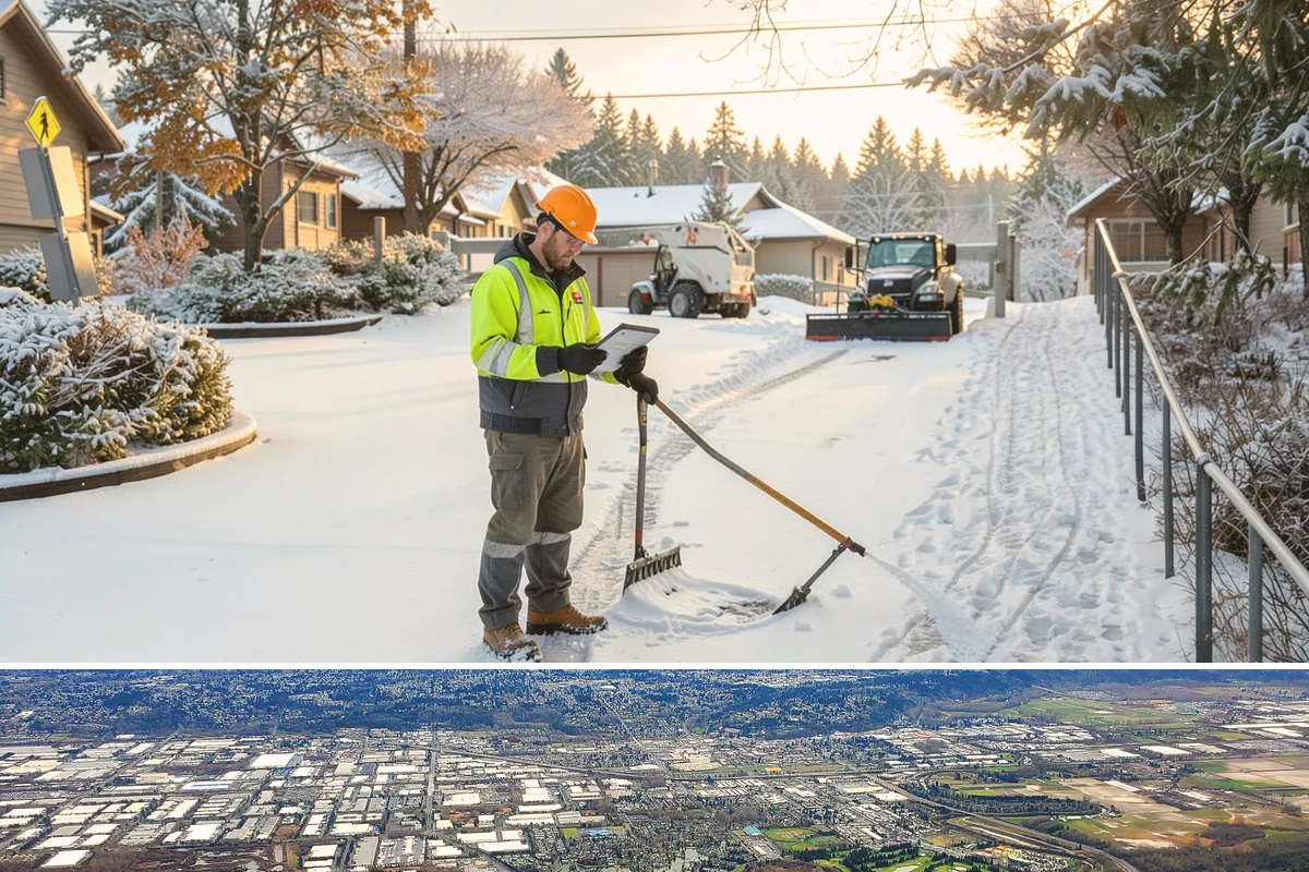 Utility Access Clearing in Kent, King County, WA - Maintained after each snowfall throughout the winter season so critical access is never blocked.