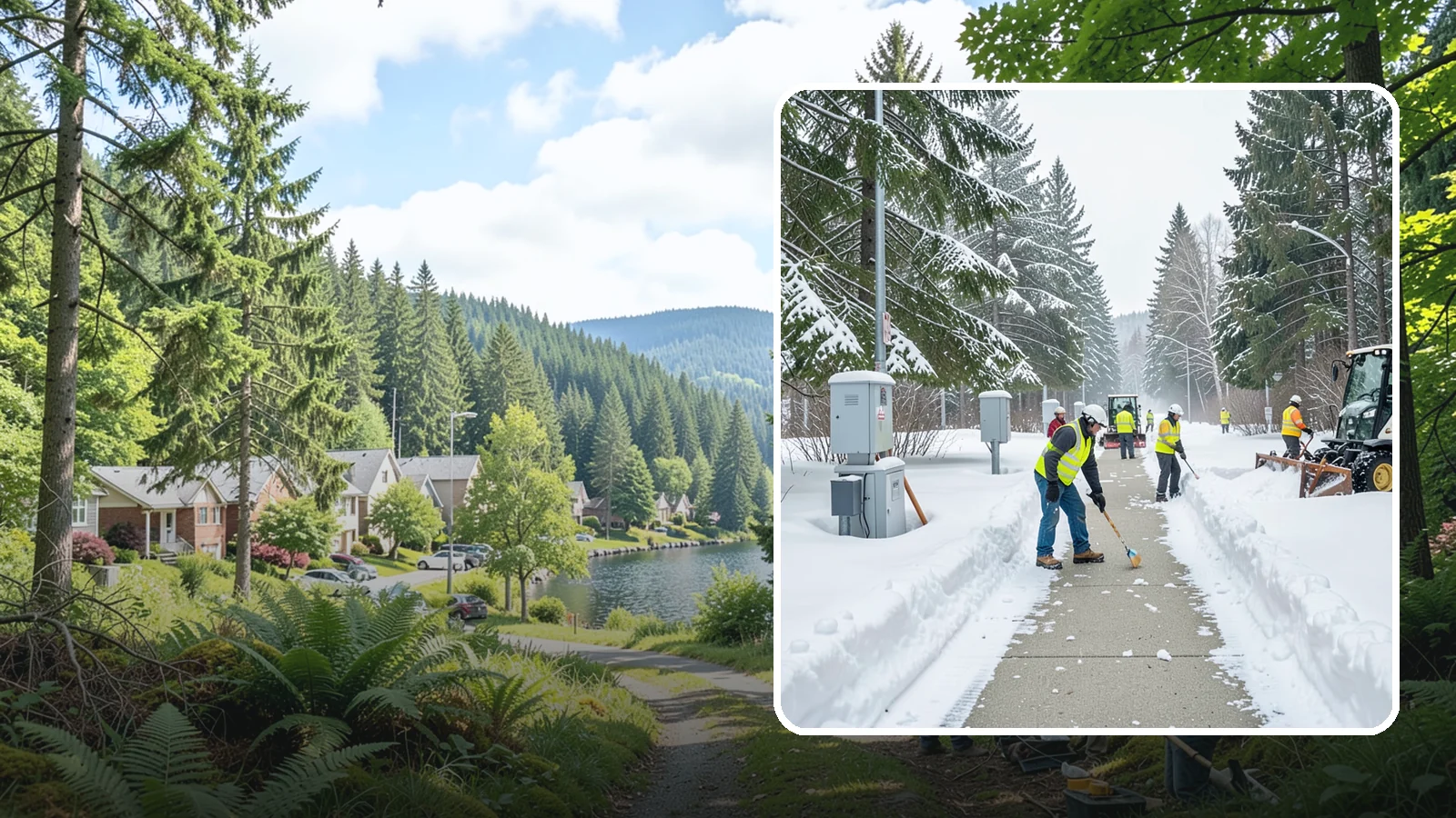 Utility Access Clearing in Lake Forest Park, King County, WA - We clear snow from utility panels, meters, shutoffs, and vaults so crews can reach critical systems in any Western Washington...