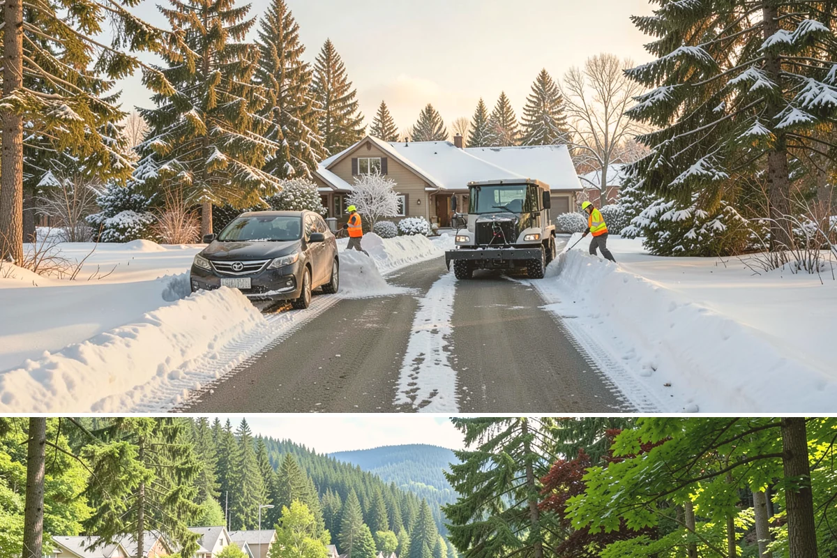 Utility Access Clearing in Lake Forest Park, King County, WA - Maintained after each snowfall throughout the winter season so critical access is never blocked.