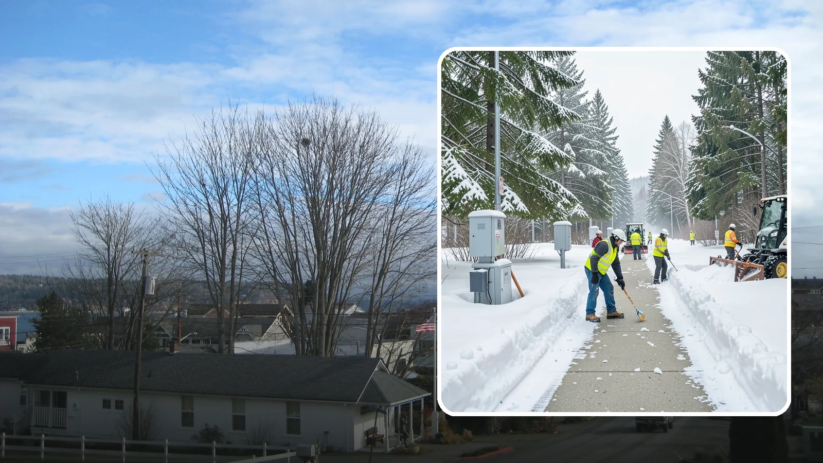Utility Access Clearing in Langley, Island County, WA - We clear snow from utility panels, meters, shutoffs, and vaults so crews can reach critical systems in any Western Washington...