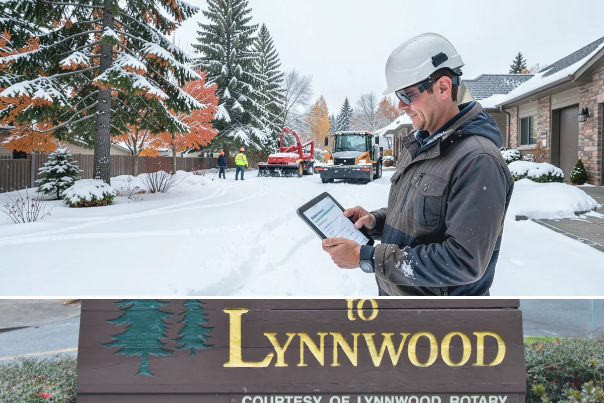 Utility Access Clearing in Lynnwood, Snohomish County, WA - Maintained after each snowfall throughout the winter season so critical access is never blocked.