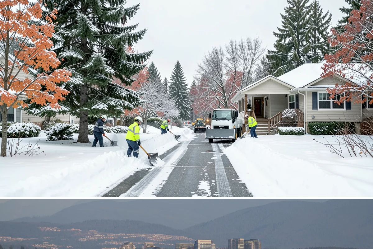 Utility Access Clearing in Medina, King County, WA - Maintained after each snowfall throughout the winter season so critical access is never blocked.