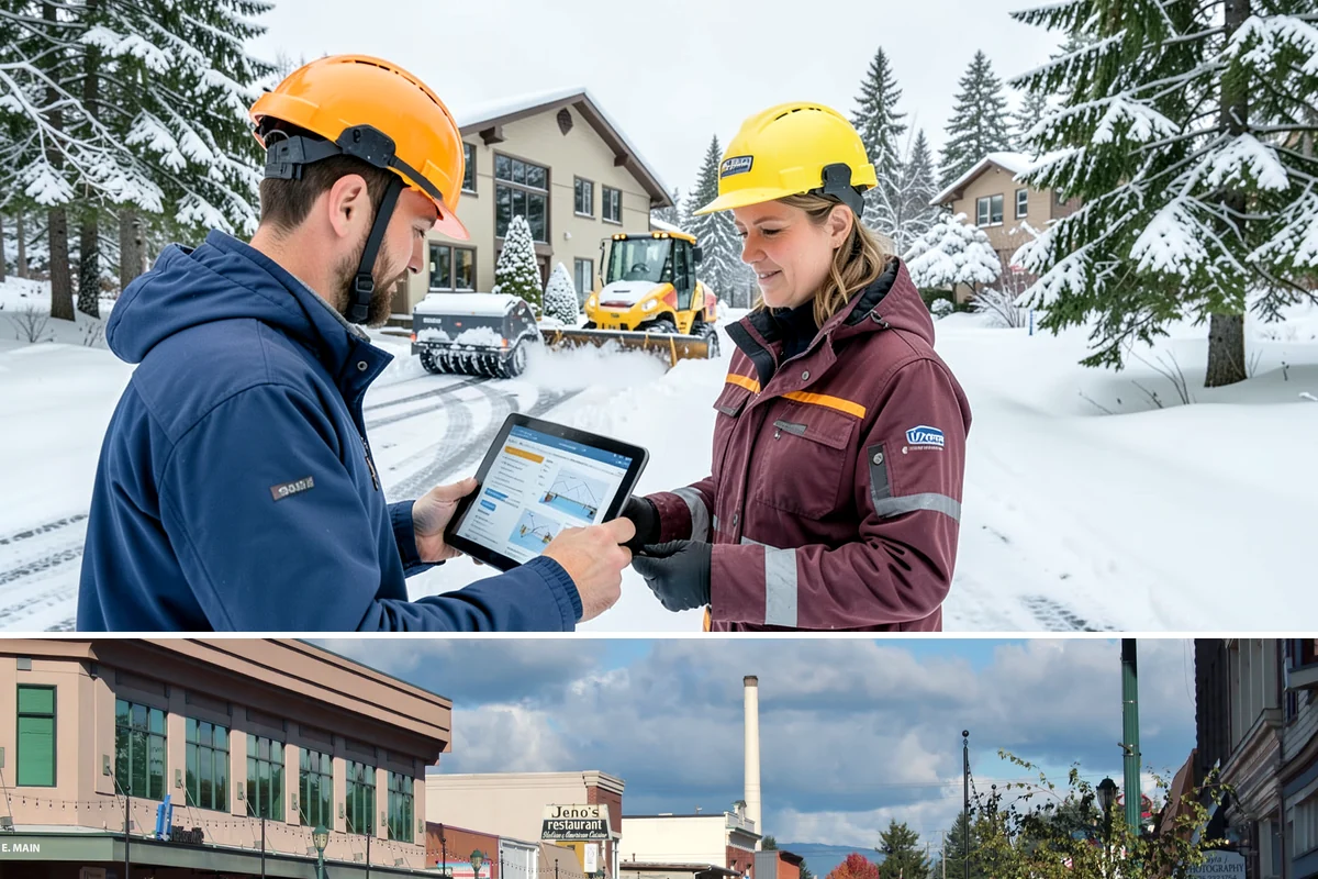 Utility Access Clearing in Monroe, Snohomish County, WA - Maintained after each snowfall throughout the winter season so critical access is never blocked.