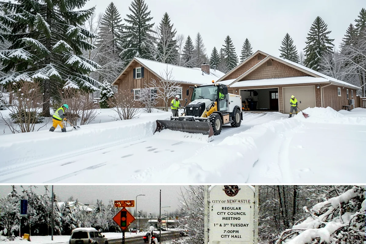 Utility Access Clearing in Newcastle, King County, WA - Maintained after each snowfall throughout the winter season so critical access is never blocked.