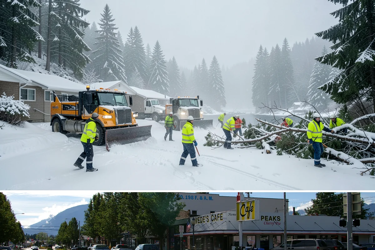 Utility Access Clearing in North Bend, King County, WA - Maintained after each snowfall throughout the winter season so critical access is never blocked.