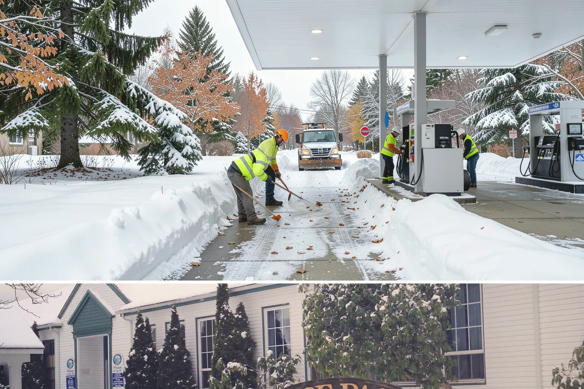 Utility Access Clearing in Pacific, King County, WA - Maintained after each snowfall throughout the winter season so critical access is never blocked.