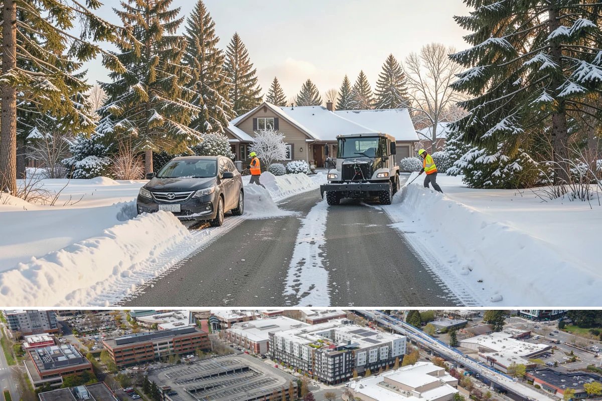 Utility Access Clearing in Redmond, King County, WA - Maintained after each snowfall throughout the winter season so critical access is never blocked.