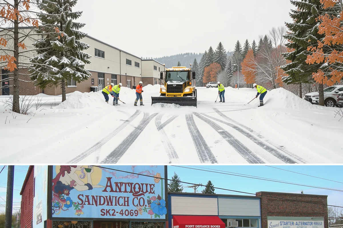 Utility Access Clearing in Ruston, Pierce County, WA - Maintained after each snowfall throughout the winter season so critical access is never blocked.