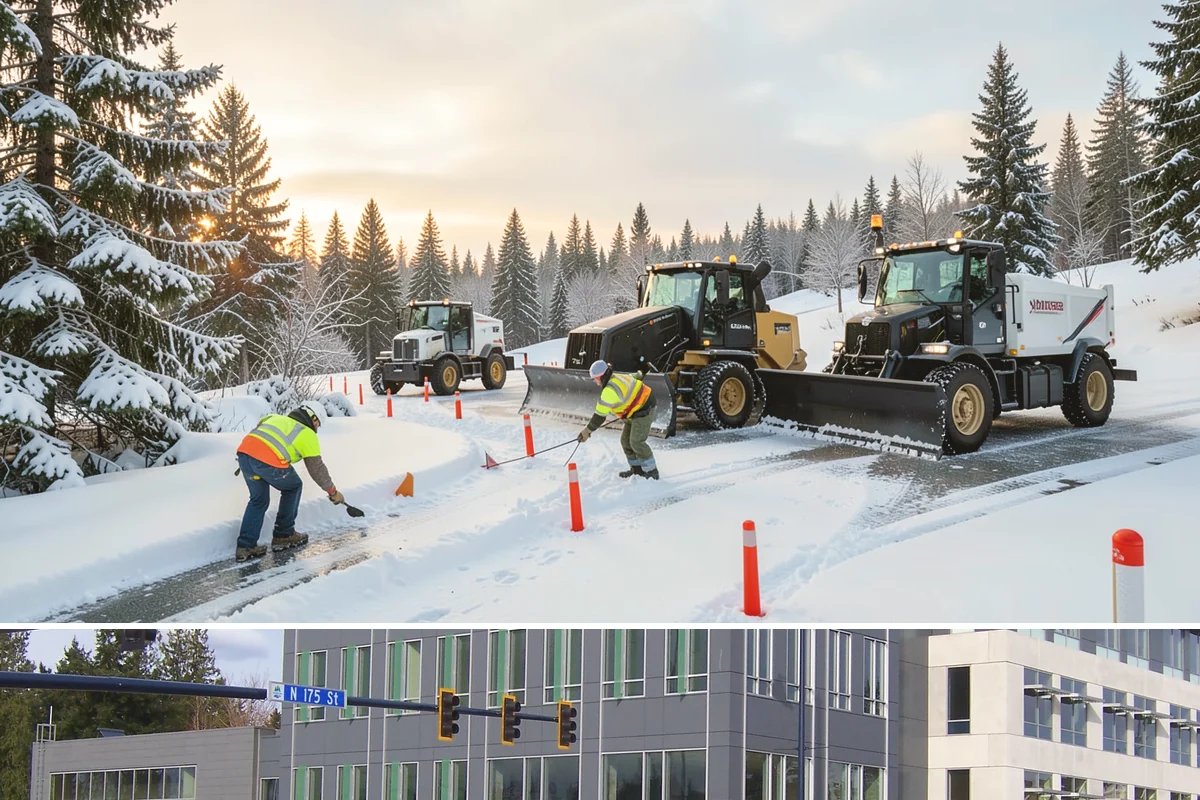 Utility Access Clearing in Shoreline, King County, WA - Maintained after each snowfall throughout the winter season so critical access is never blocked.