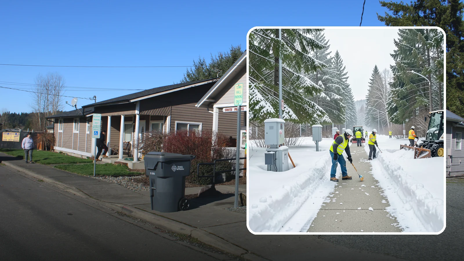 Utility Access Clearing in South Prairie, Pierce County, WA - We clear snow from utility panels, meters, shutoffs, and vaults so crews can reach critical systems in any Western Washington...