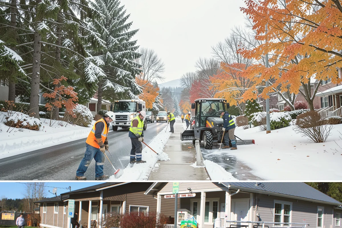 Utility Access Clearing in South Prairie, Pierce County, WA - Maintained after each snowfall throughout the winter season so critical access is never blocked.
