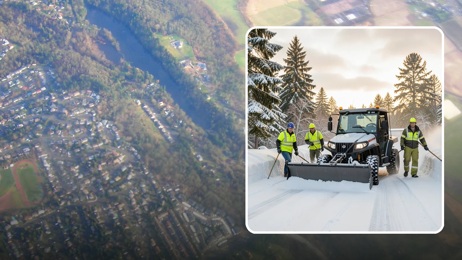UTV Snow Plowing in Algona, King County, WA - Our UTV plow units combine maneuverability with more pushing power for medium-sized properties and complexes.