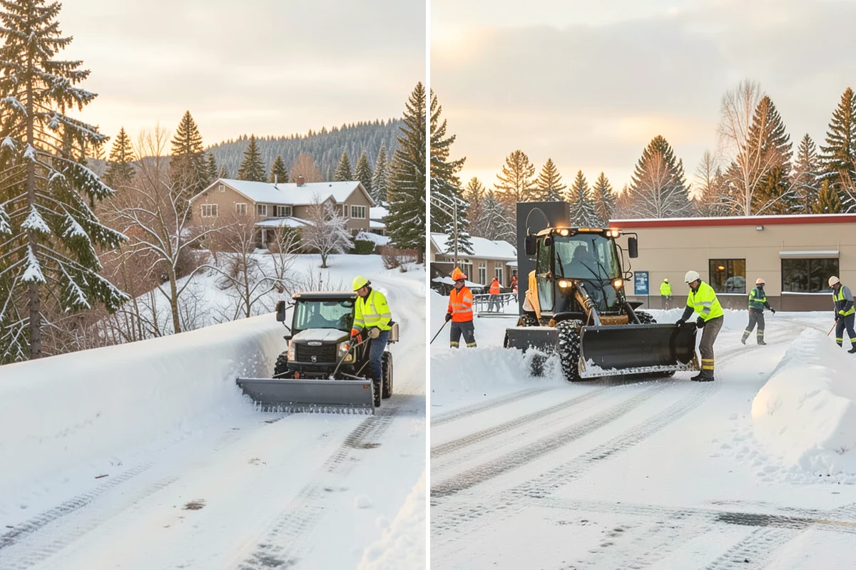UTV Snow Plowing in Algona, King County, WA - Assess the site's access points and snow volume