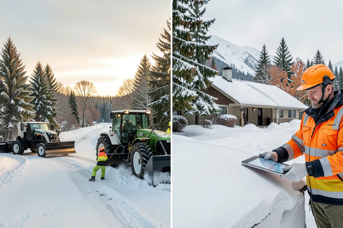 UTV Snow Plowing in Arlington, Snohomish County, WA - Assess the site's access points and snow volume
