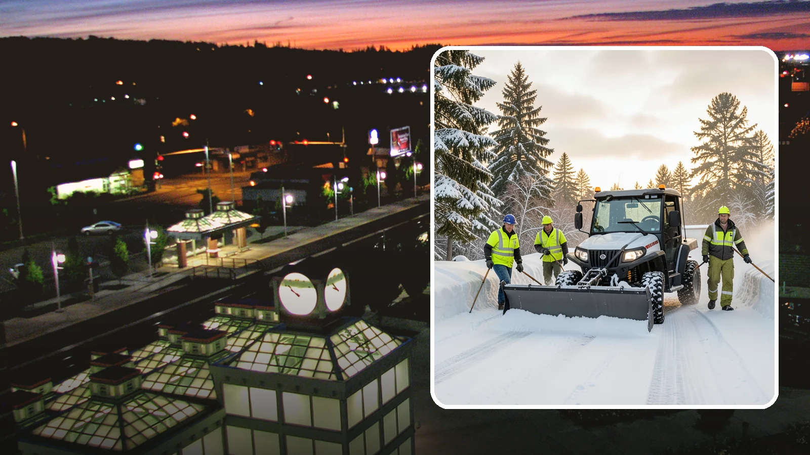 UTV Snow Plowing in Auburn, King County, WA - Our UTV plow units combine maneuverability with more pushing power for medium-sized properties and complexes.