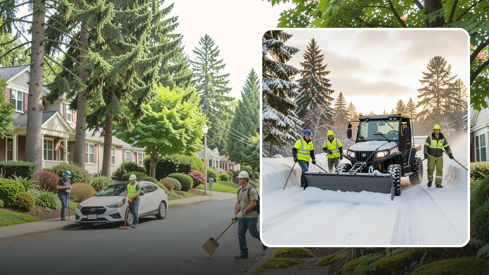 UTV Snow Plowing in Beaux Arts Village, King County, WA - Our UTV plow units combine maneuverability with more pushing power for medium-sized properties and complexes.