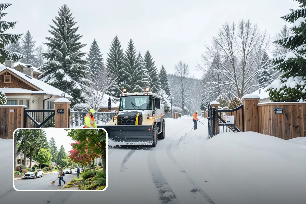 UTV Snow Plowing in Beaux Arts Village, King County, WA - More pushing power than an ATV