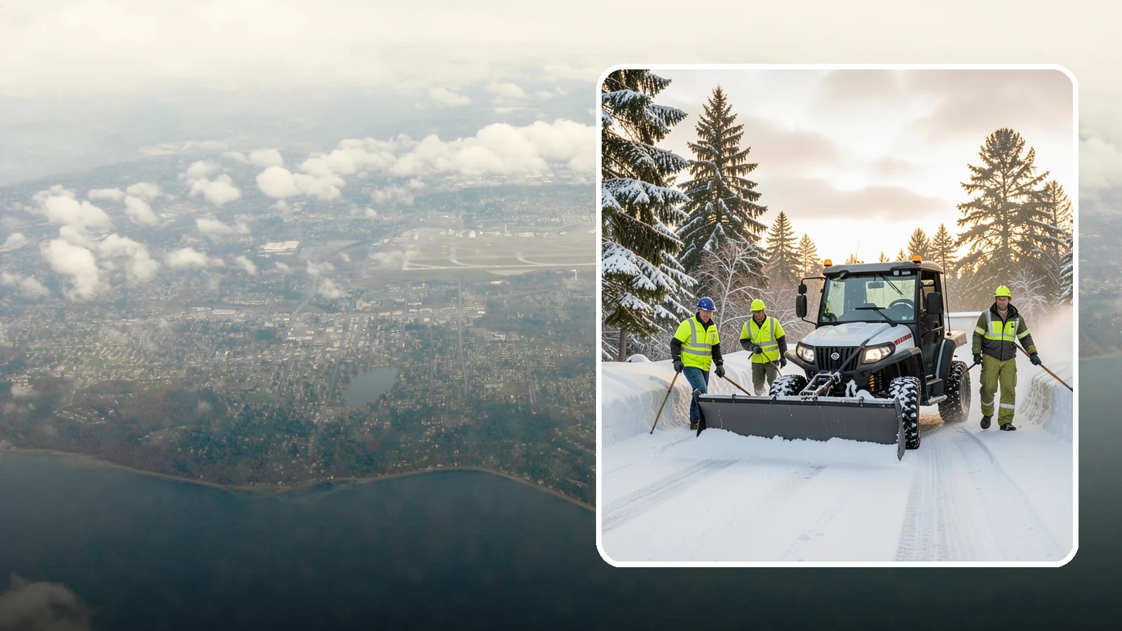 UTV Snow Plowing in Burien, King County, WA - Our UTV plow units combine maneuverability with more pushing power for medium-sized properties and complexes.