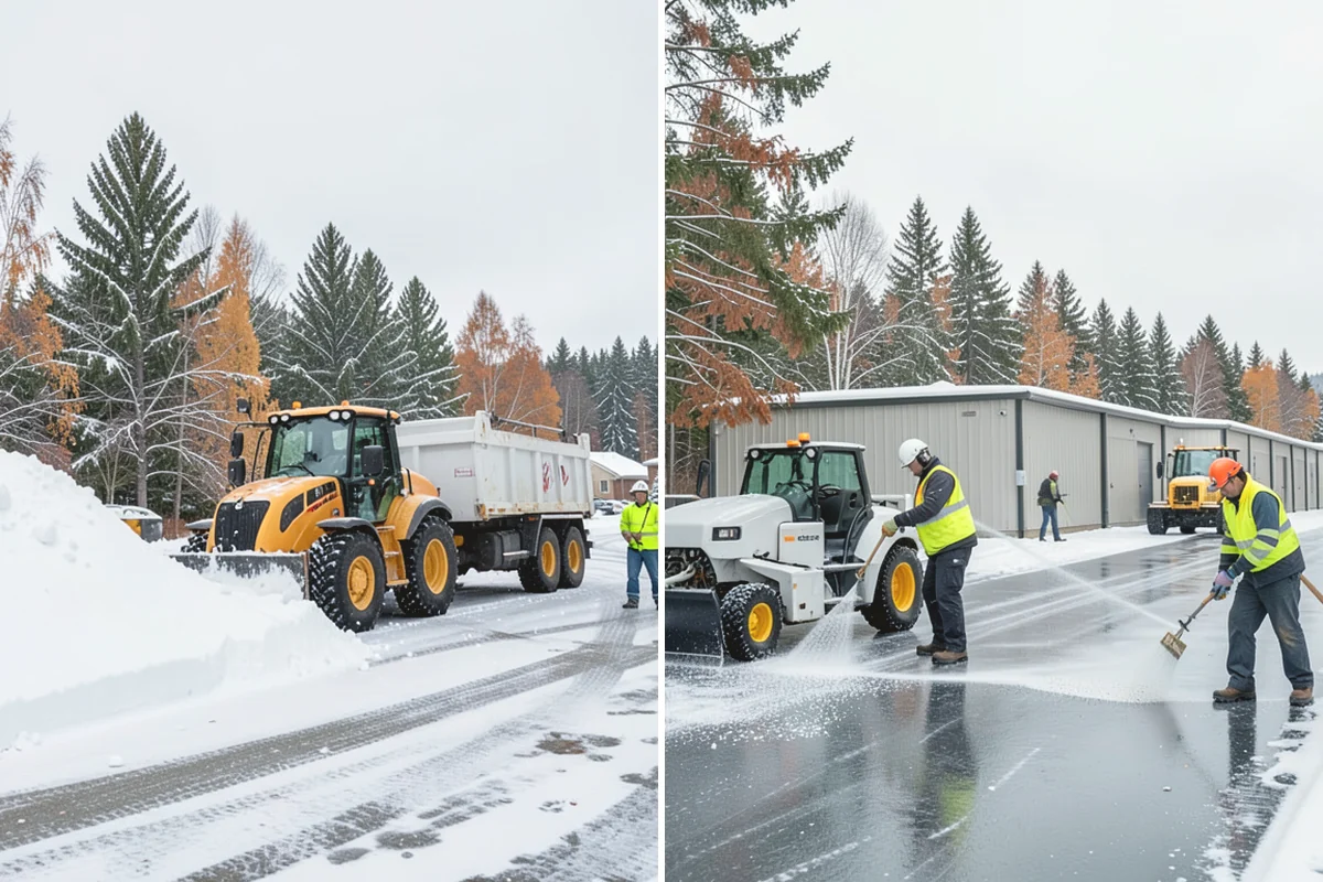 UTV Snow Plowing in Burien, King County, WA - Assess the site's access points and snow volume