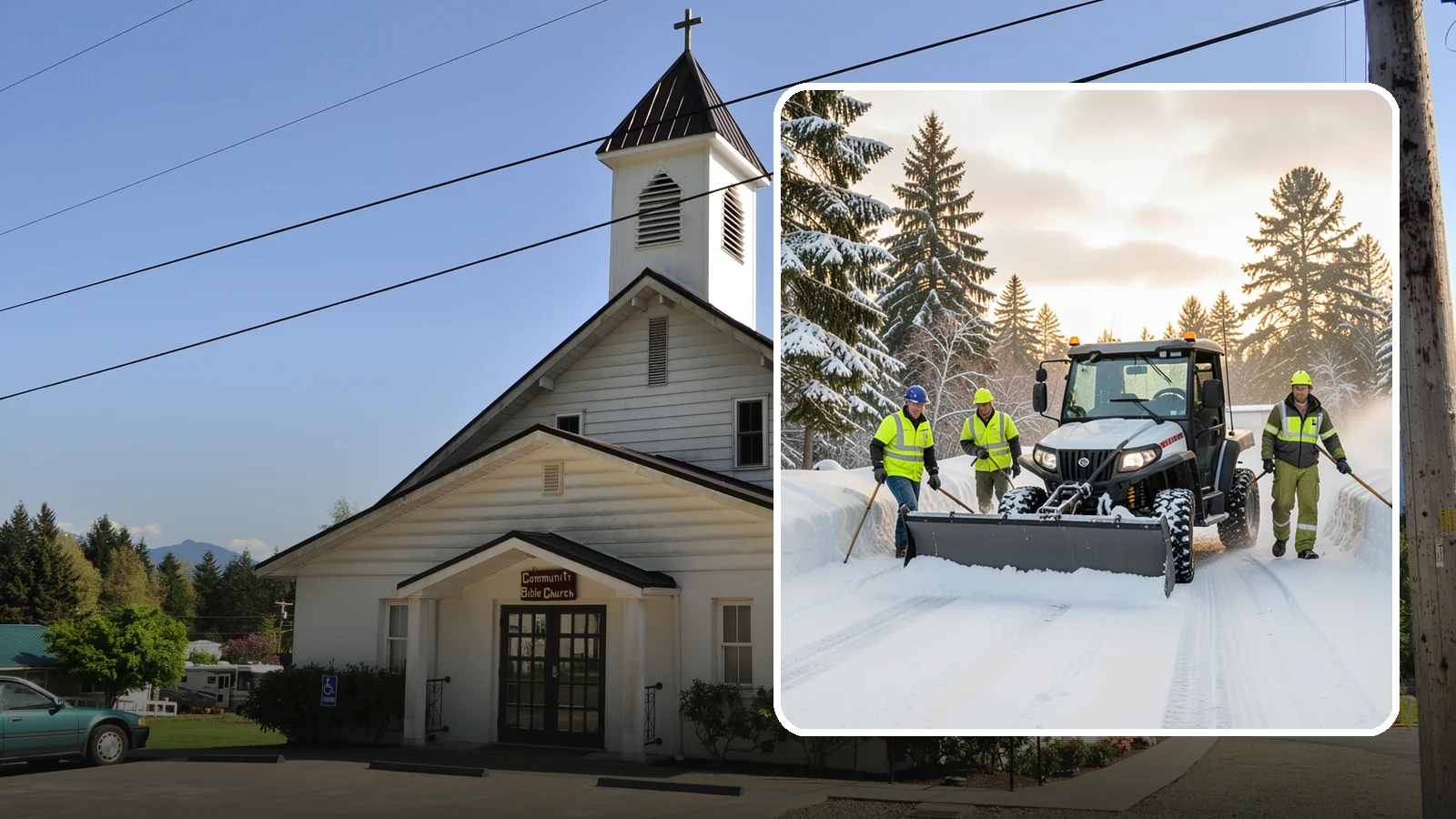 UTV Snow Plowing in Concrete, Skagit County, WA - Our UTV plow units combine maneuverability with more pushing power for medium-sized properties and complexes.