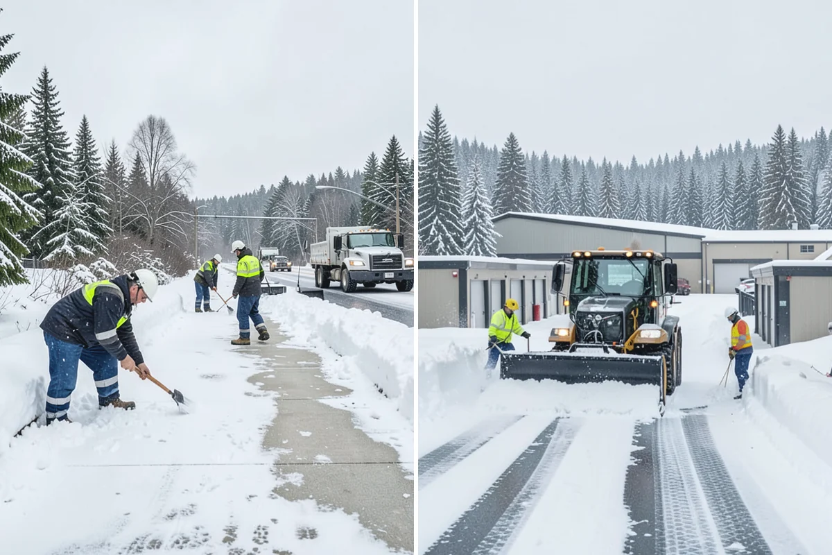 UTV Snow Plowing in Coupeville, Island County, WA - Assess the site's access points and snow volume