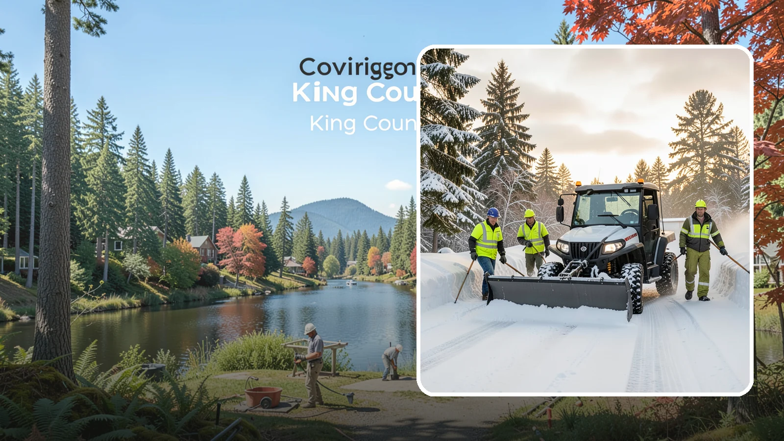 UTV Snow Plowing in Covington, King County, WA - Our UTV plow units combine maneuverability with more pushing power for medium-sized properties and complexes.