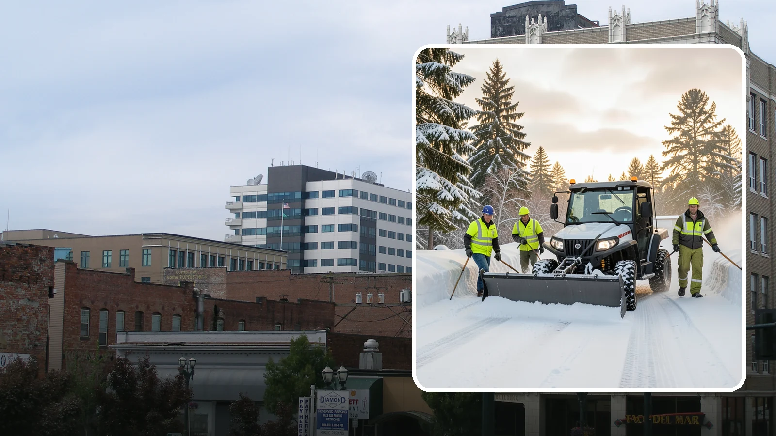 UTV Snow Plowing in Everett, Snohomish County, WA - Our UTV plow units combine maneuverability with more pushing power for medium-sized properties and complexes.