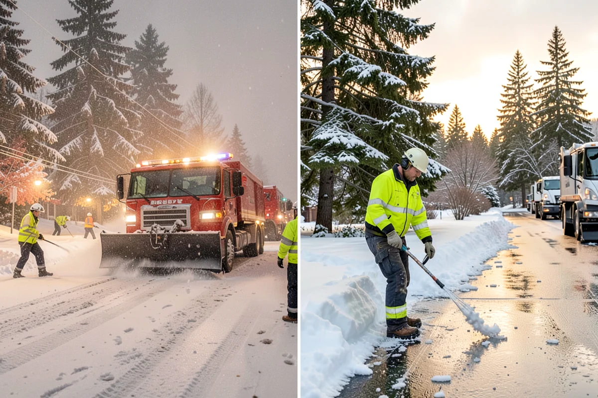 UTV Snow Plowing in Everett, Snohomish County, WA - Assess the site's access points and snow volume
