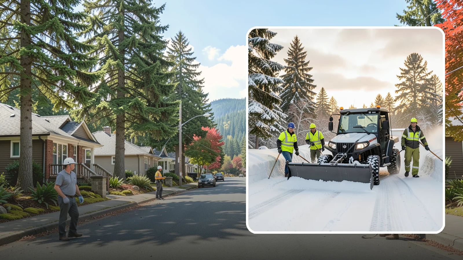 UTV Snow Plowing in Hunts Point, King County, WA - Our UTV plow units combine maneuverability with more pushing power for medium-sized properties and complexes.