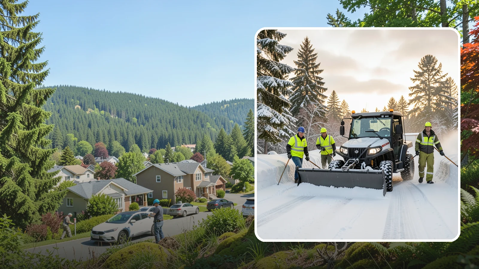 UTV Snow Plowing in Index, Snohomish County, WA - Our UTV plow units combine maneuverability with more pushing power for medium-sized properties and complexes.