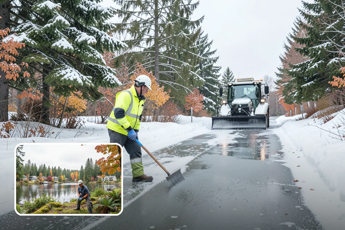 UTV Snow Plowing in La Conner, Skagit County, WA - More pushing power than an ATV