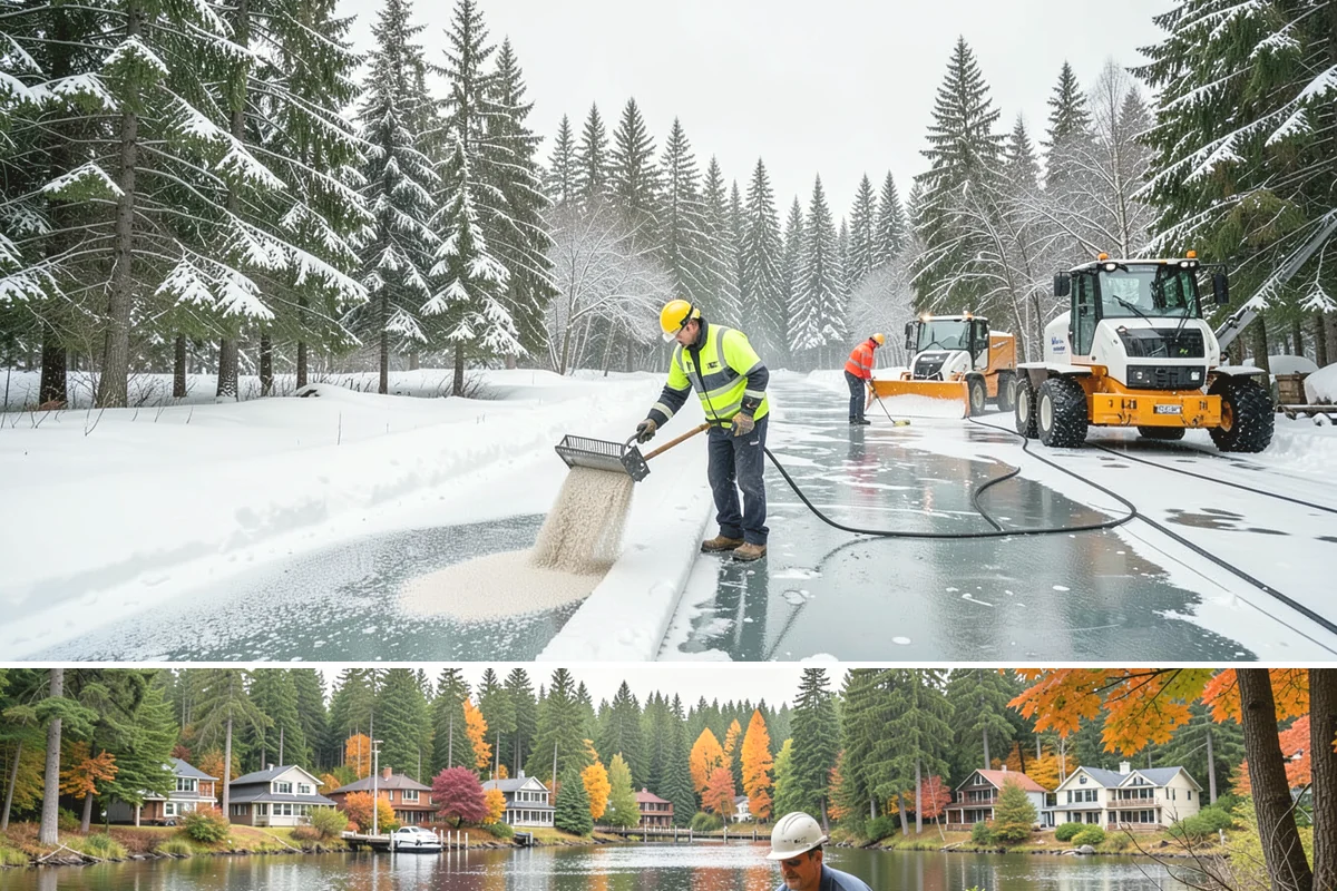 UTV Snow Plowing in La Conner, Skagit County, WA - UTV plowing is in steady demand across the core snow months of December through February.