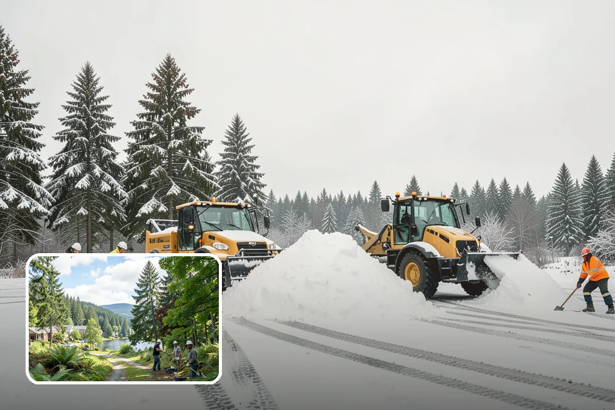 UTV Snow Plowing in Lake Forest Park, King County, WA - More pushing power than an ATV