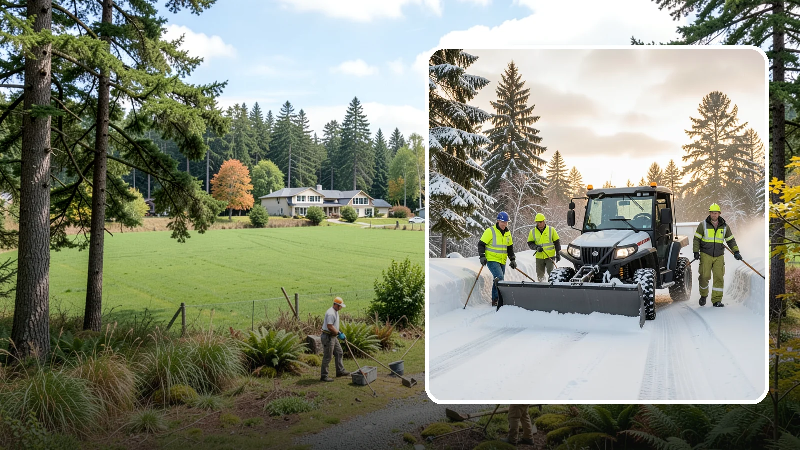 UTV Snow Plowing in Lyman, Skagit County, WA - Our UTV plow units combine maneuverability with more pushing power for medium-sized properties and complexes.