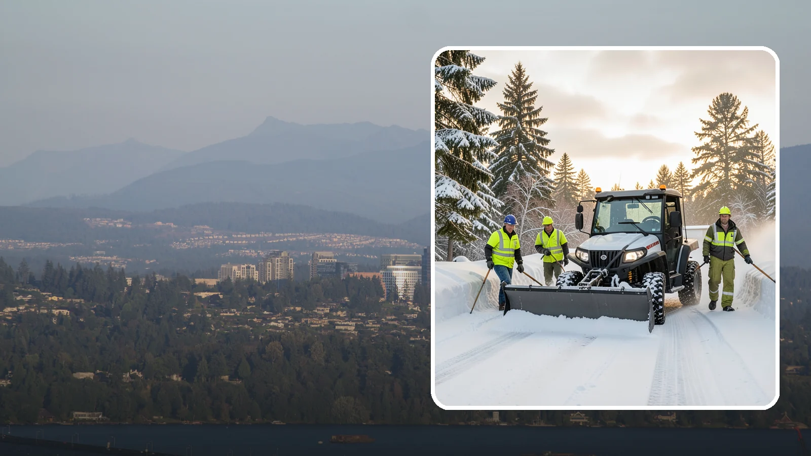 UTV Snow Plowing in Medina, King County, WA - Our UTV plow units combine maneuverability with more pushing power for medium-sized properties and complexes.