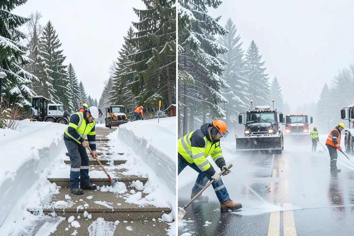 UTV Snow Plowing in Medina, King County, WA - Assess the site's access points and snow volume