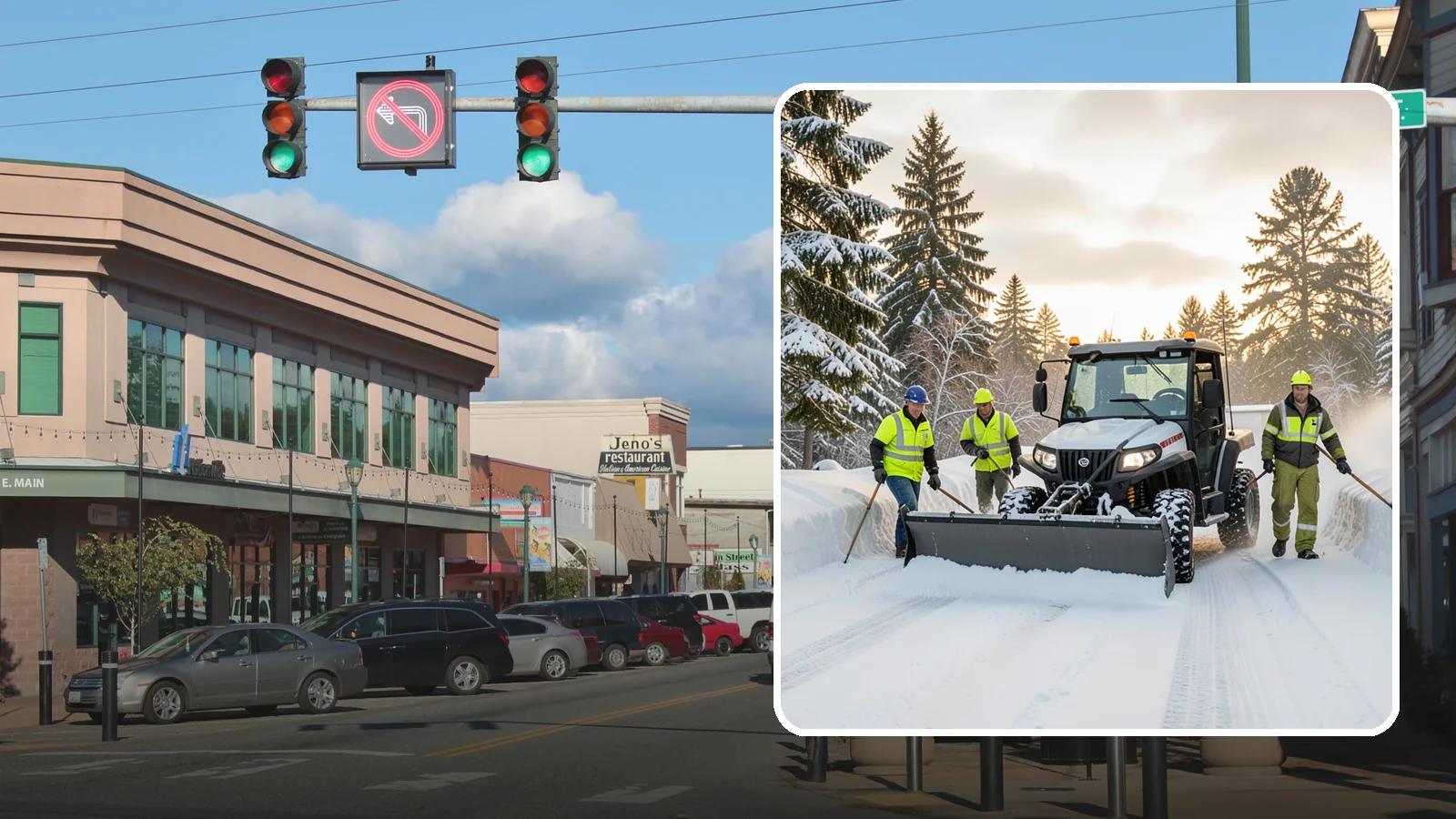 UTV Snow Plowing in Monroe, Snohomish County, WA - Our UTV plow units combine maneuverability with more pushing power for medium-sized properties and complexes.