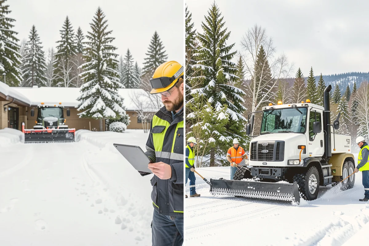 UTV Snow Plowing in Mount Vernon, Skagit County, WA - Assess the site's access points and snow volume