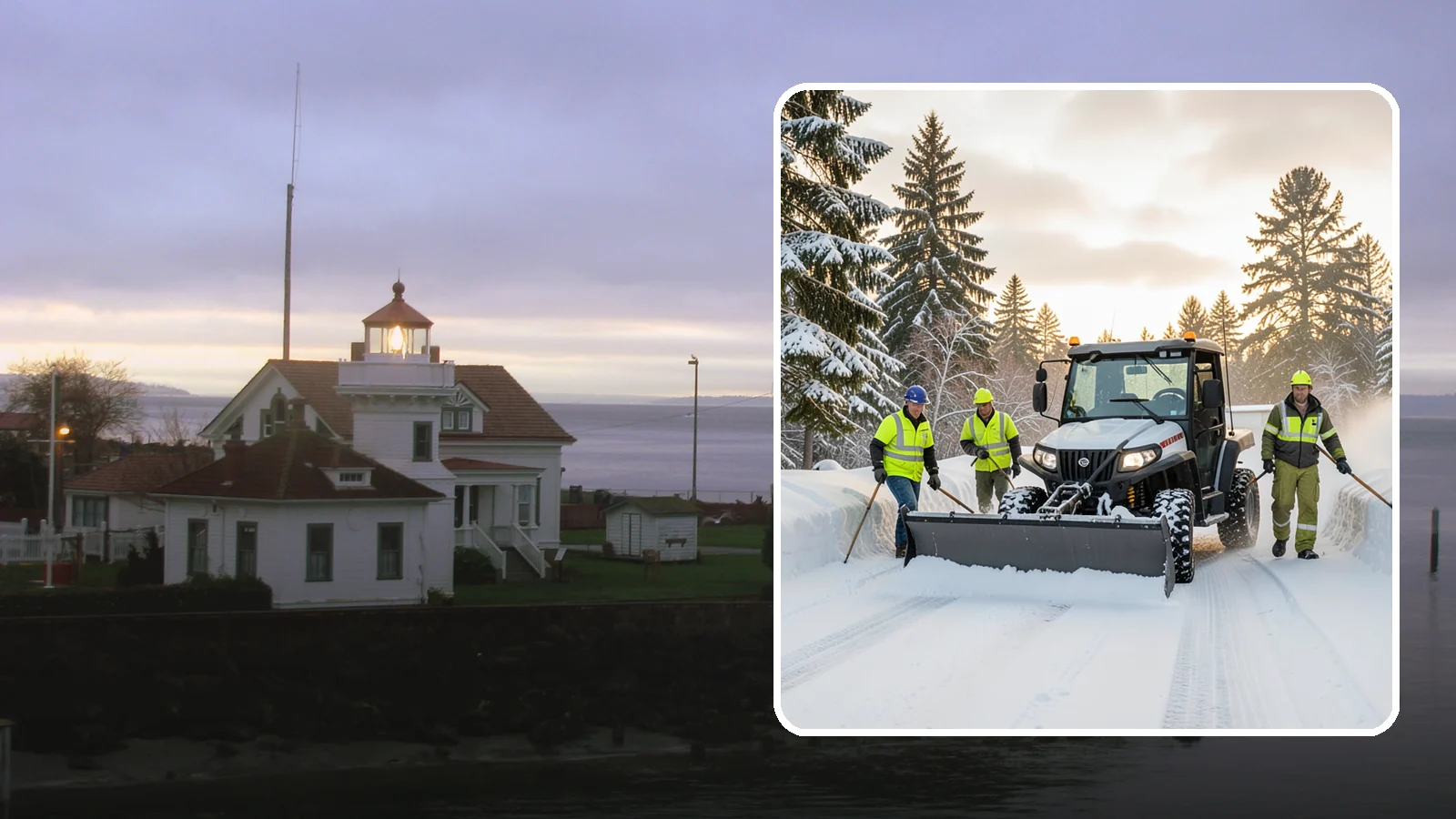 UTV Snow Plowing in Mukilteo, Snohomish County, WA - Our UTV plow units combine maneuverability with more pushing power for medium-sized properties and complexes.