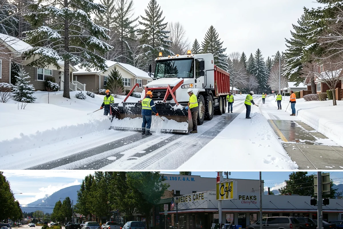 UTV Snow Plowing in North Bend, King County, WA - UTV plowing is in steady demand across the core snow months of December through February.