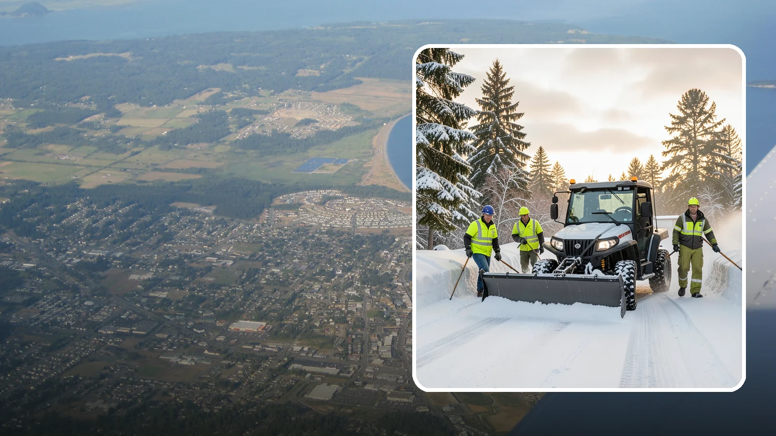UTV Snow Plowing in Oak Harbor, Island County, WA - Our UTV plow units combine maneuverability with more pushing power for medium-sized properties and complexes.