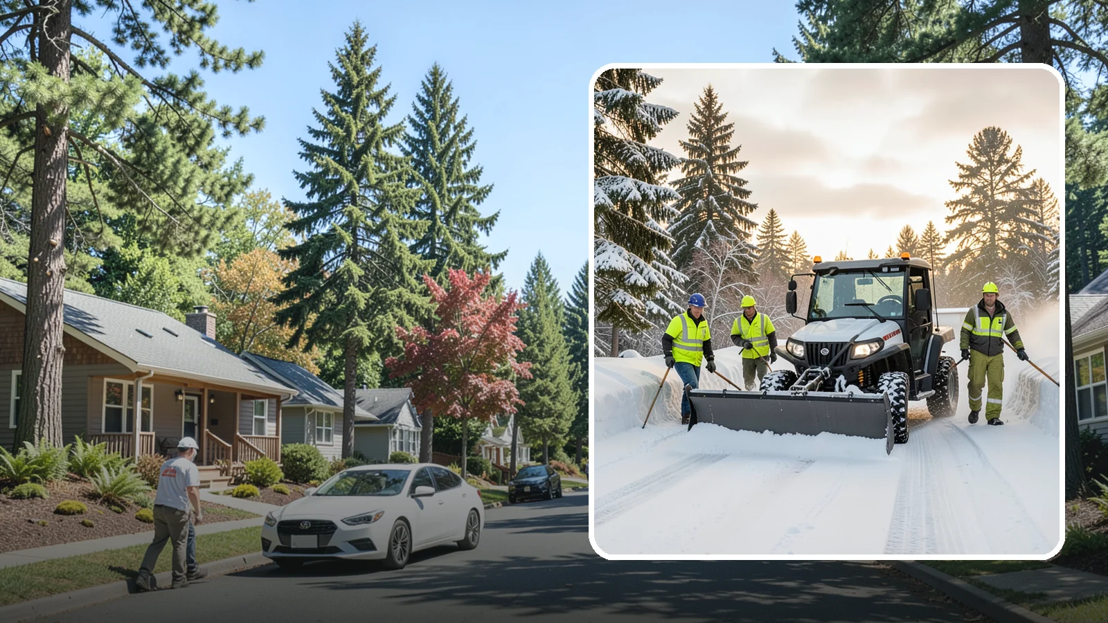 UTV Snow Plowing in Orting, Pierce County, WA - Our UTV plow units combine maneuverability with more pushing power for medium-sized properties and complexes.