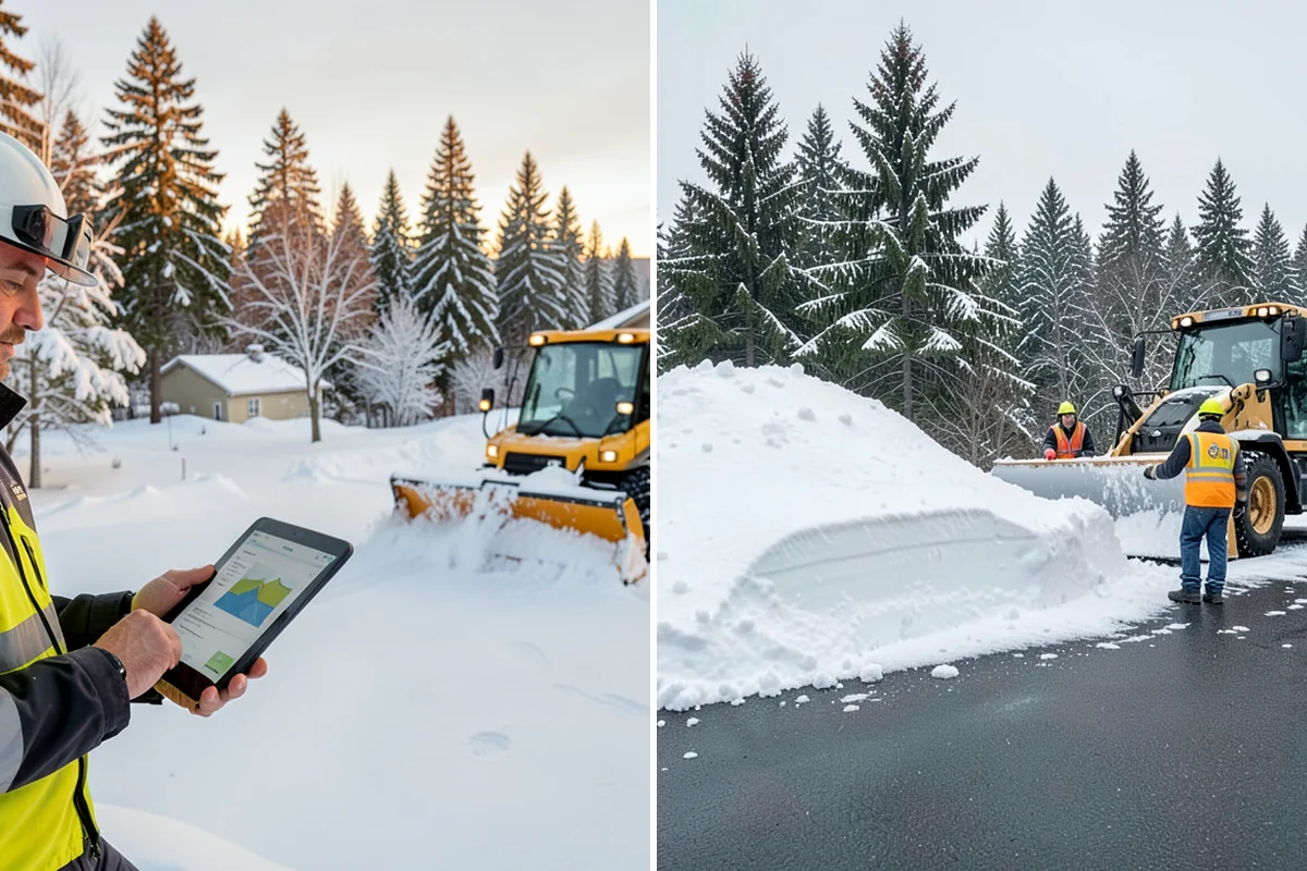 UTV Snow Plowing in Pacific, King County, WA - Assess the site's access points and snow volume