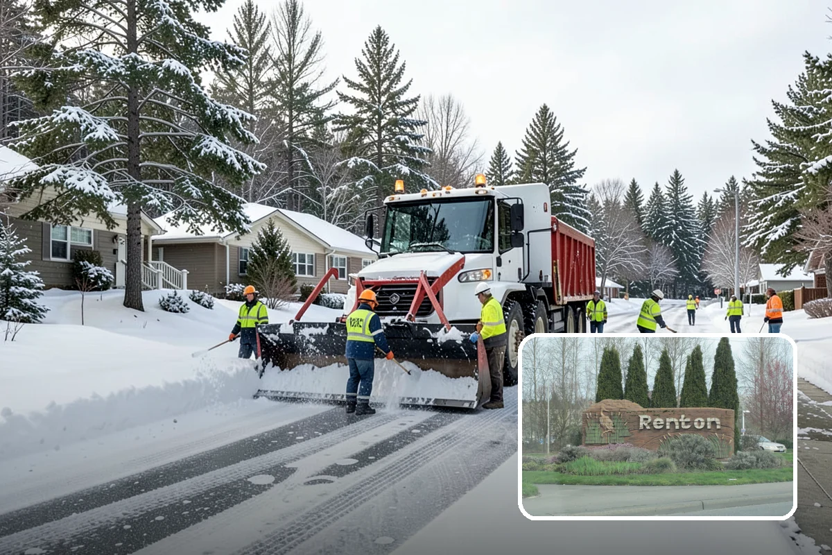 UTV Snow Plowing in Renton, King County, WA - More pushing power than an ATV