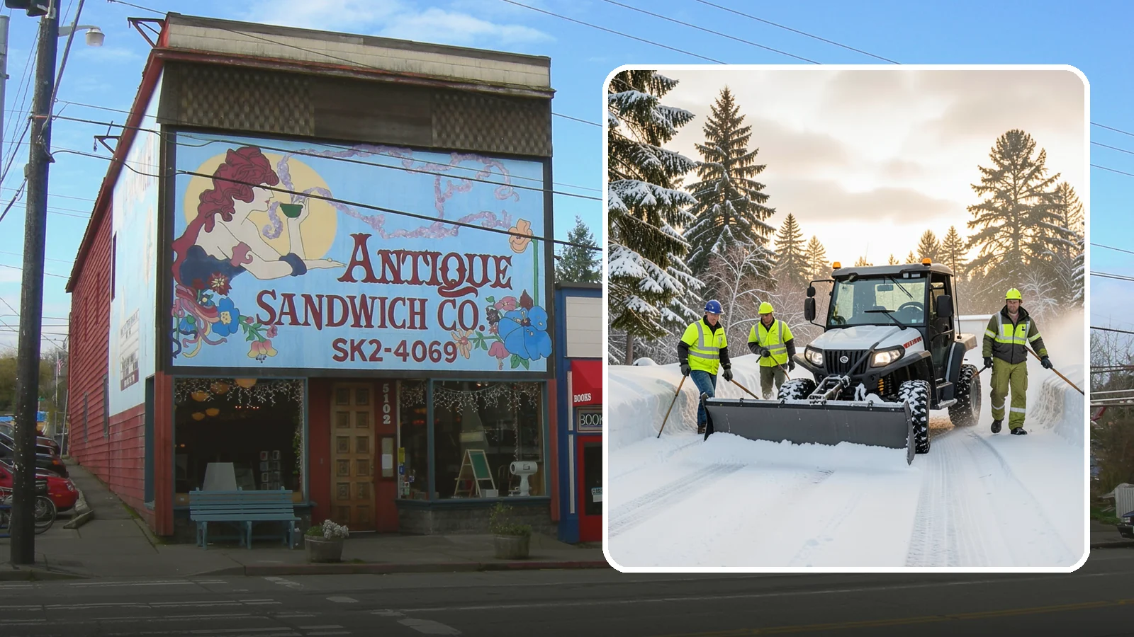 UTV Snow Plowing in Ruston, Pierce County, WA - Our UTV plow units combine maneuverability with more pushing power for medium-sized properties and complexes.